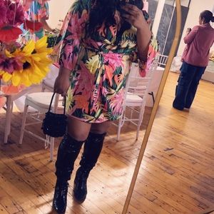 H&M floral wrap dress